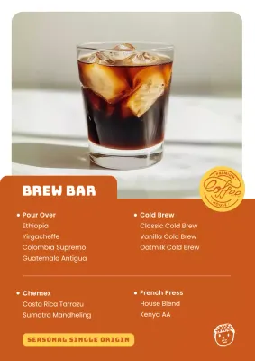 Brown Modern Coffee Menu