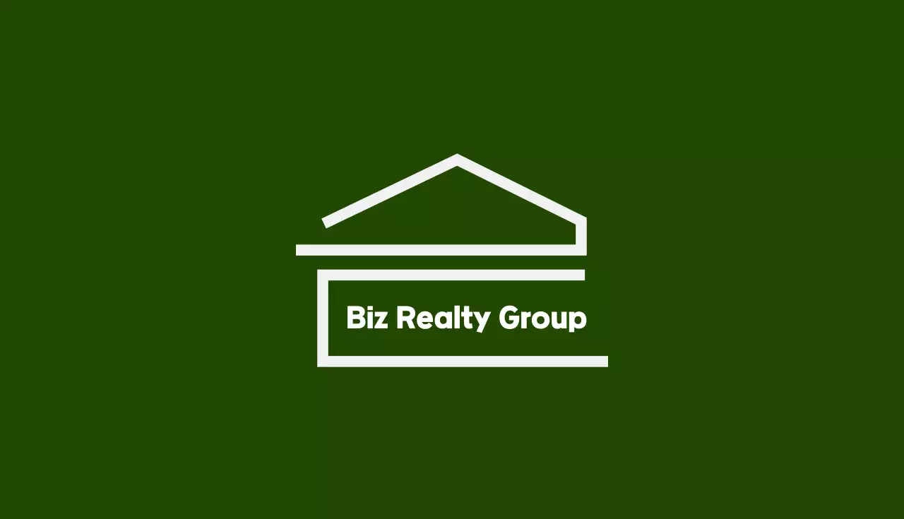 카키 심플 부동산 로고