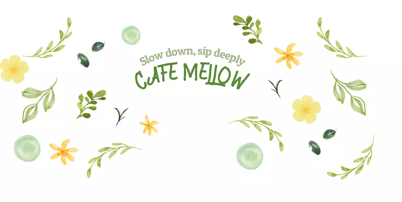 緑 ナチュラル カフェ ロゴ パターン