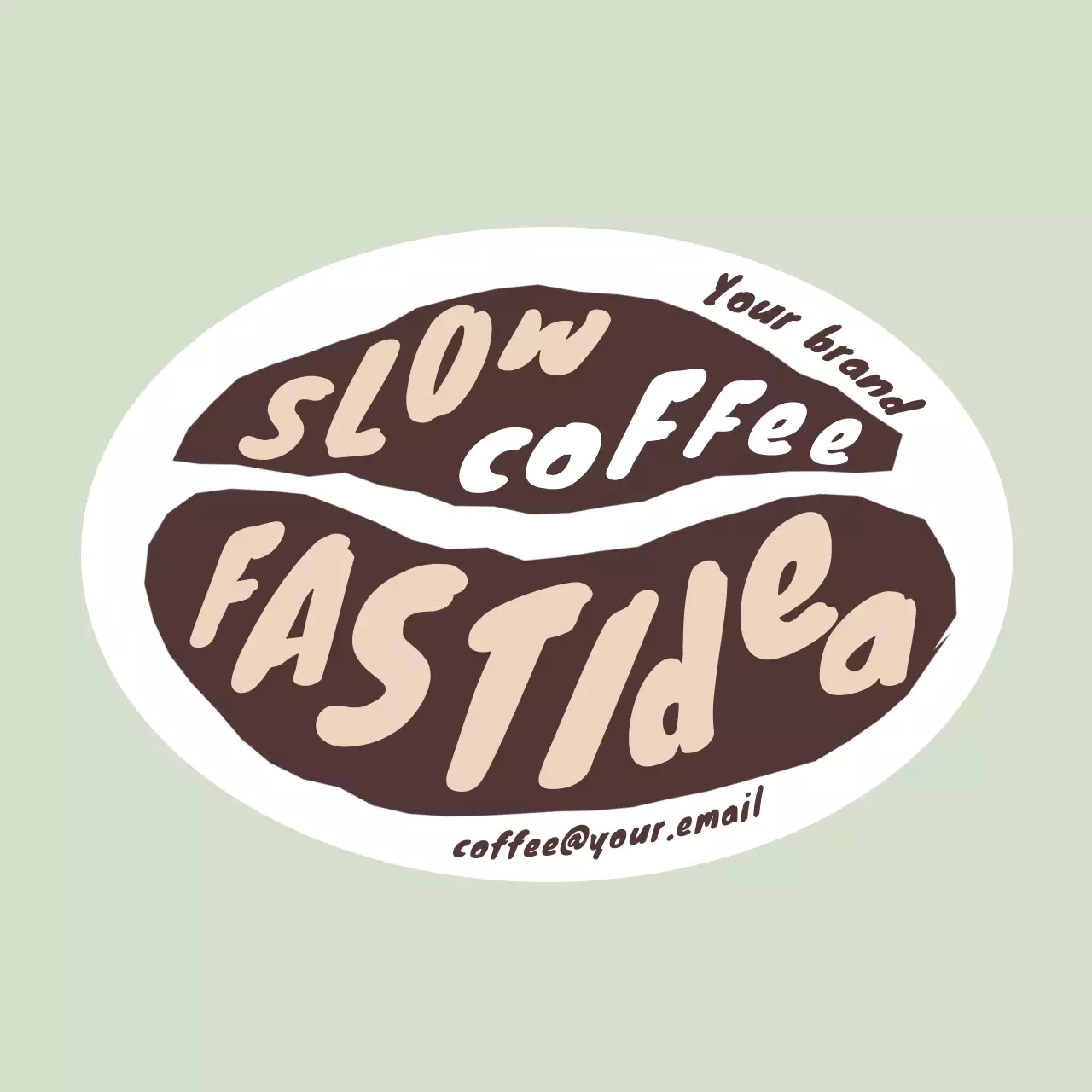 ミント レトロ コーヒー ロゴ イラスト