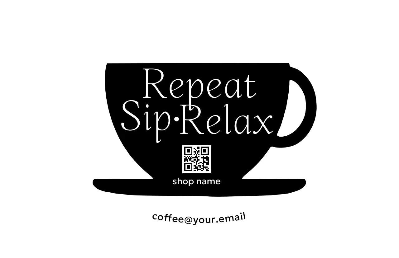 黒 シンプル コーヒー ロゴ イラスト