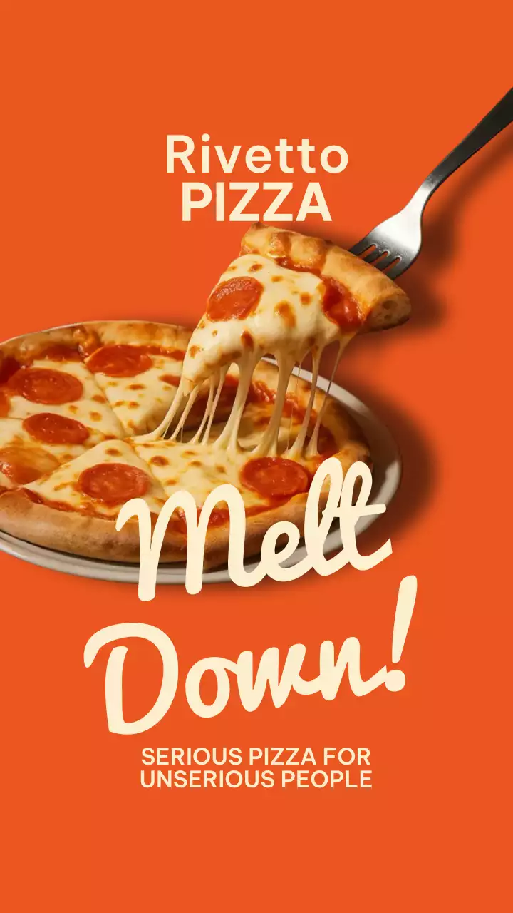 Orange Retro Pizza Advertisement Instagram Post