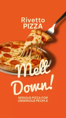 Orange Retro Pizza Advertisement Instagram Post