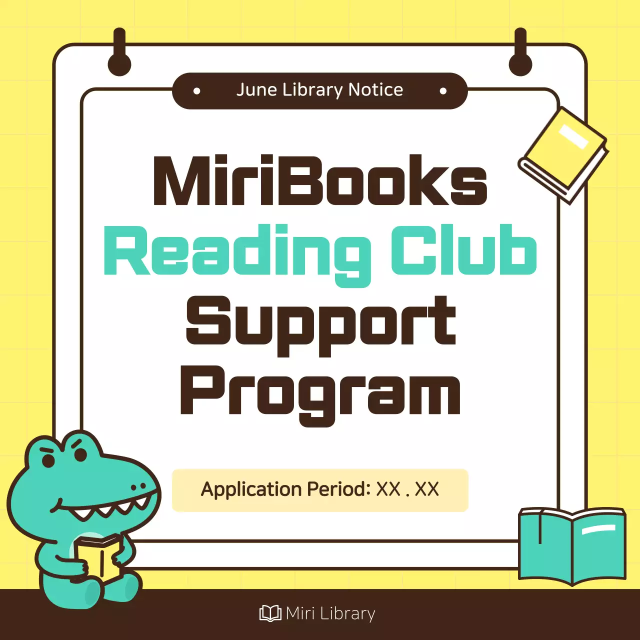 Yellow Simple Reading Notice Social Media Post