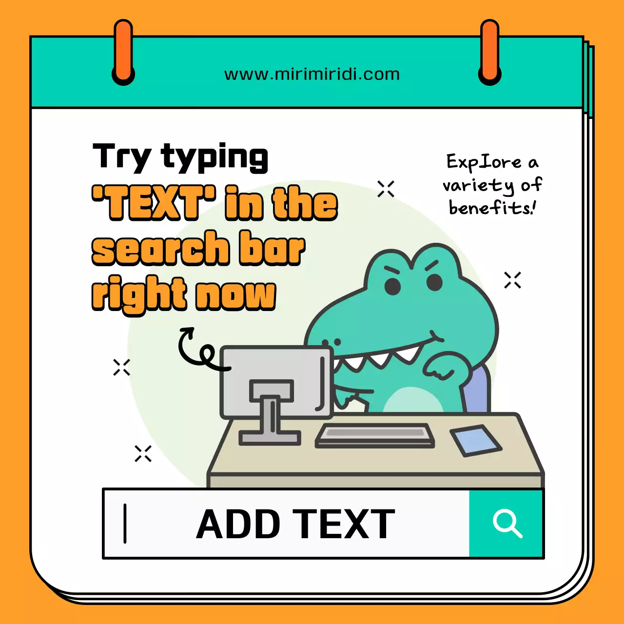 Orange Comic Search Promotion Social Media Post