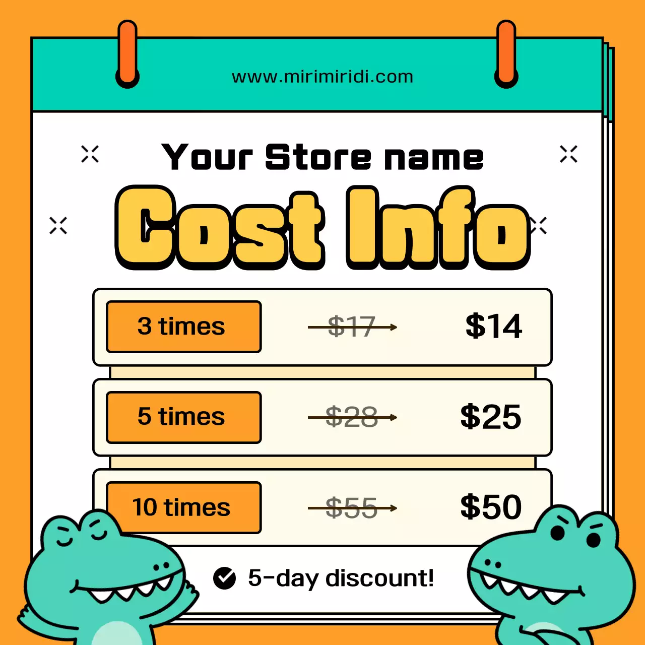 Orange Playful Discount Promotion Social Media Post