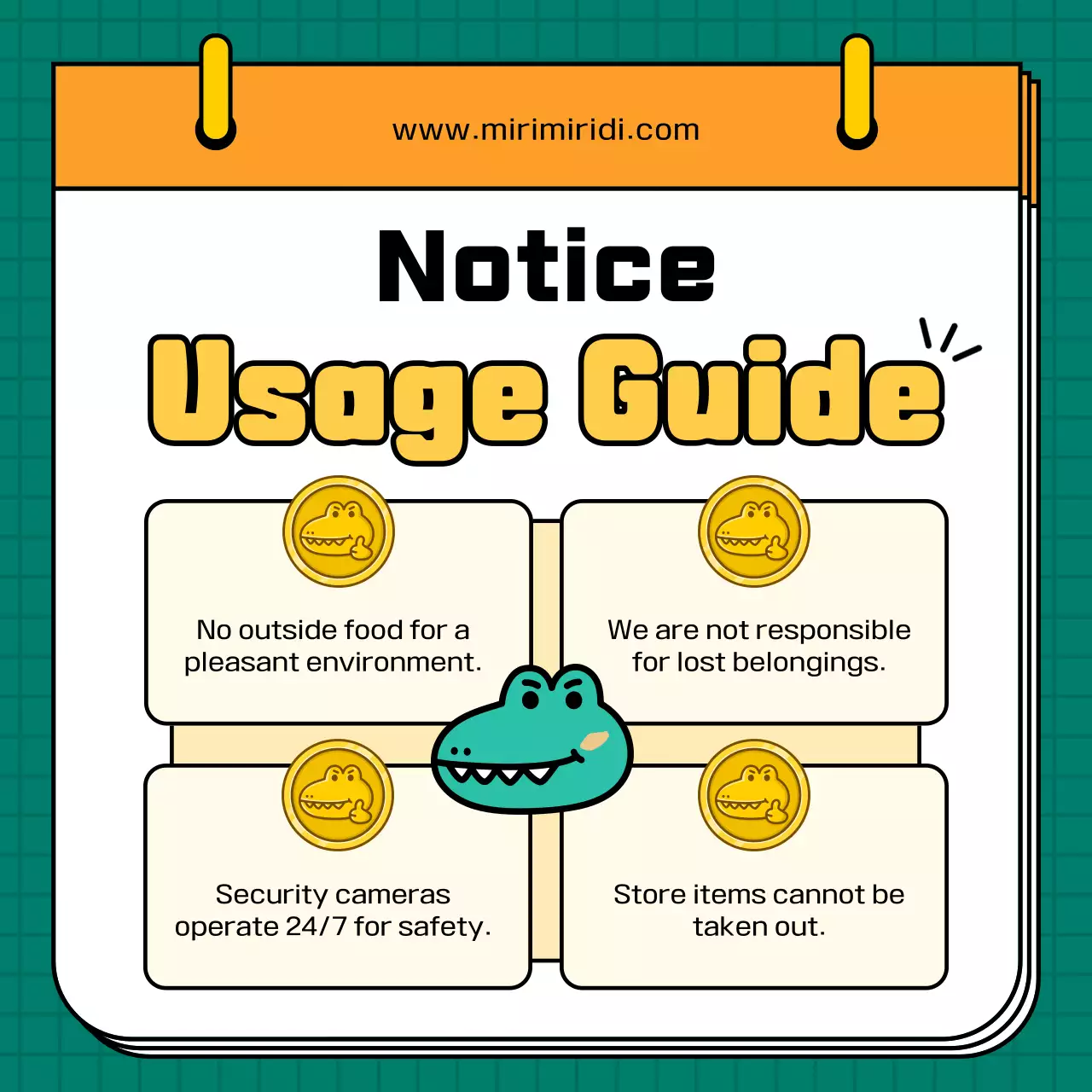 Orange Cartoon Notice Guideline Social Media Post