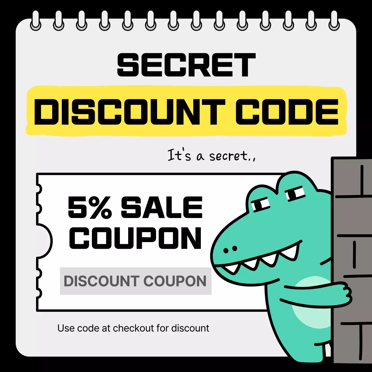 옐로우 코믹 할인 프로모션 소셜 미디어 포스트