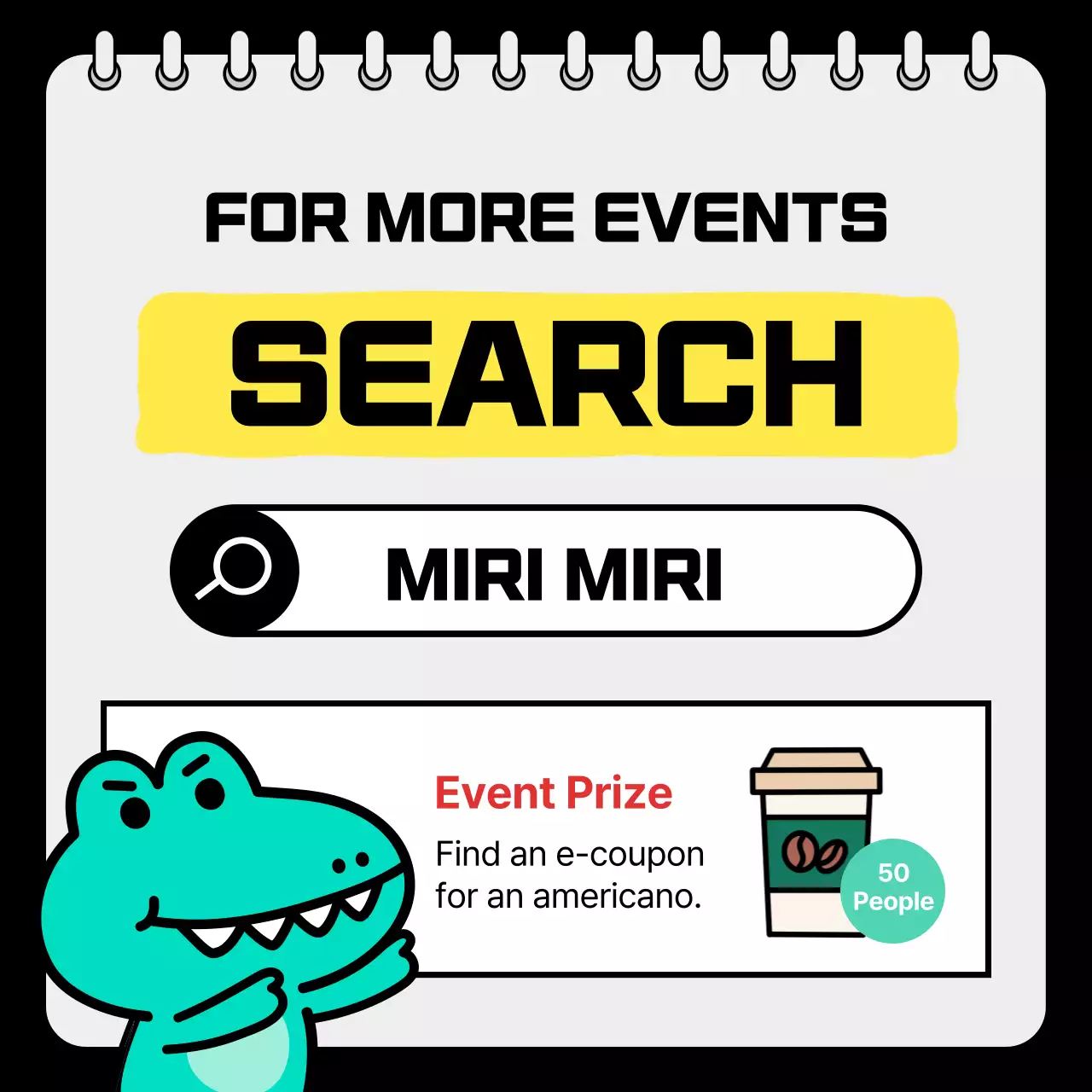 옐로우 코믹 이벤트 홍보 소셜 미디어 게시물