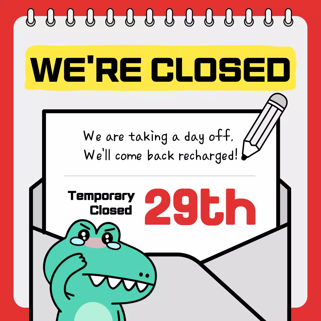 Red Comic 폐쇄 공지 소셜 미디어 게시물