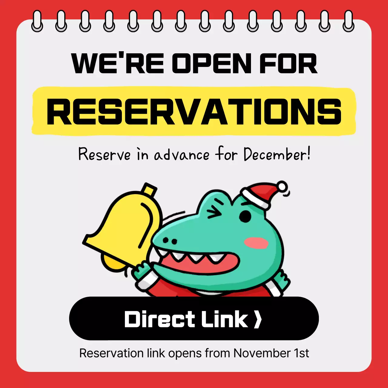 레드 카툰 예약 공지 소셜 미디어 게시물