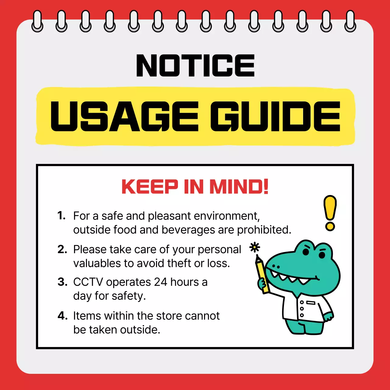 Red Simple Store 가이드 소셜 미디어 게시물