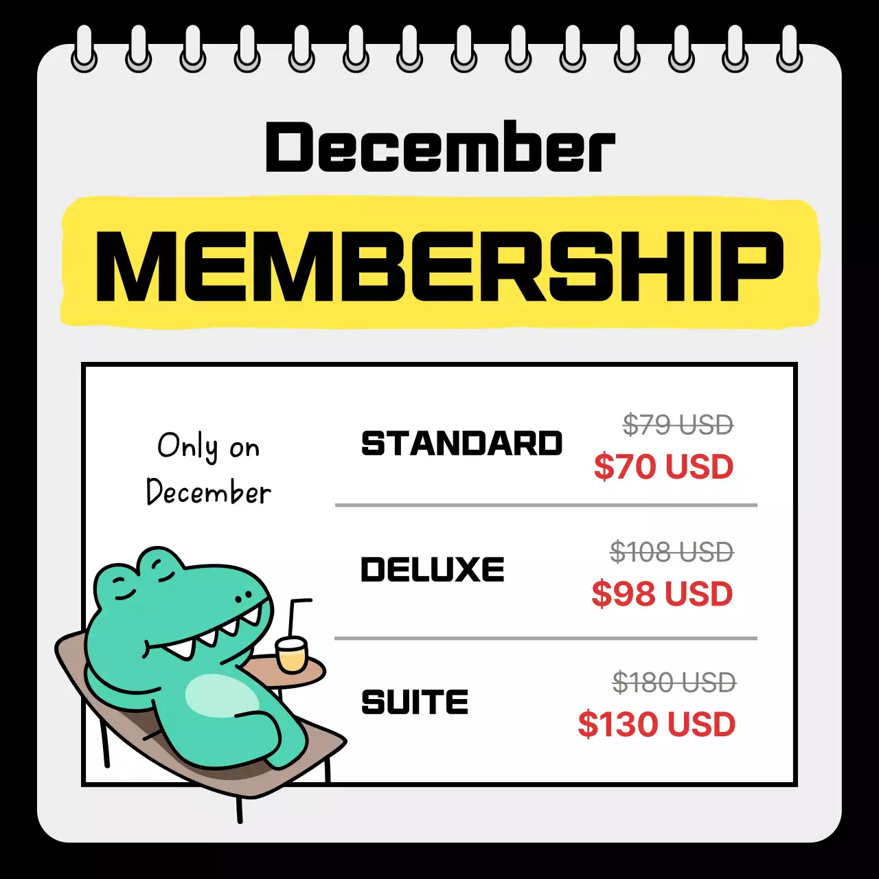 옐로우 코믹 멤버십 프로모션 소셜 미디어 게시물