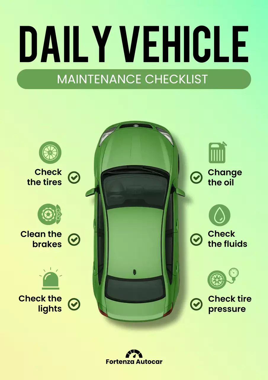 Modern Minimalist Daily Vehicle Checklist Web Poster