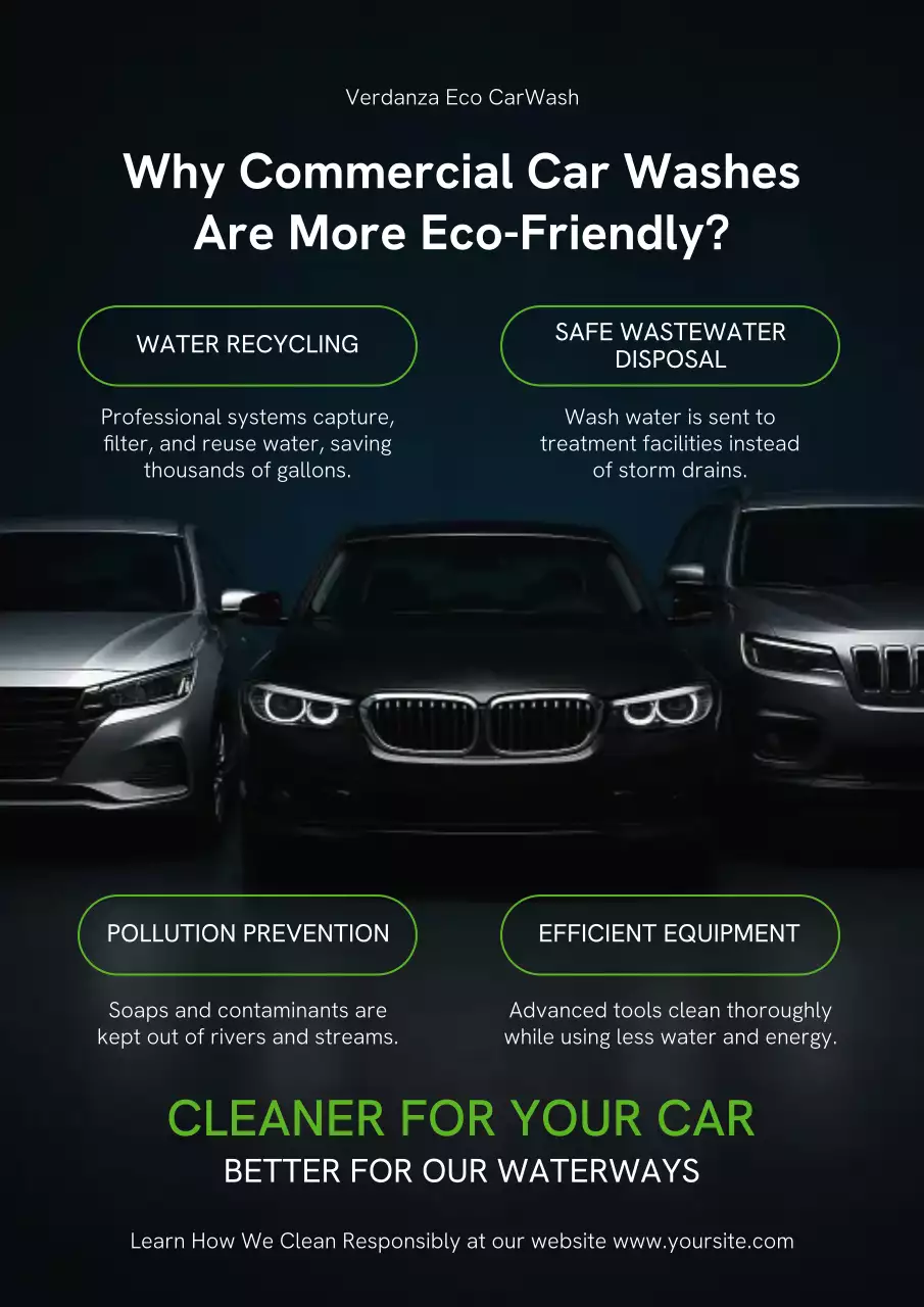 그린 모던 세차 홍보 웹 포스터
