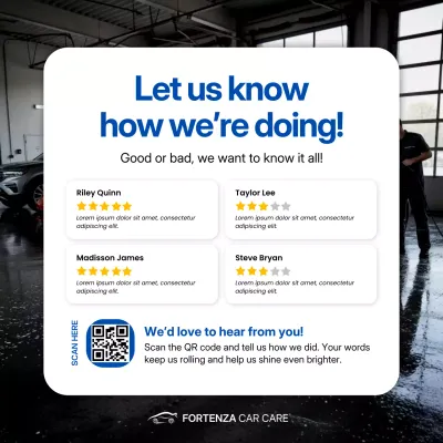 Blue Modern Feedback Review Instagram Post