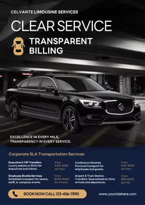 Black Modern Transportation Promotion Poster