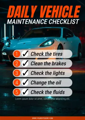 Modern Minimalist Daily Vehicle Checklist Web Poster