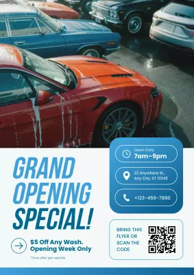 Modern Car Wash Grand Opening Web Poster