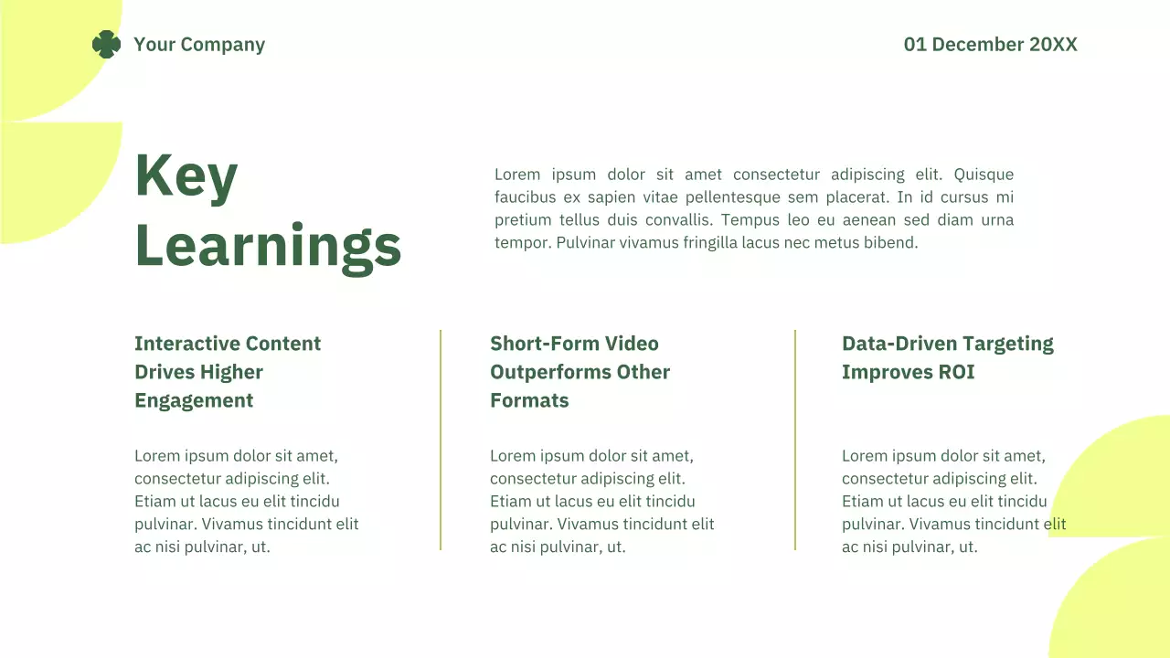 Green Simple Marketing Report