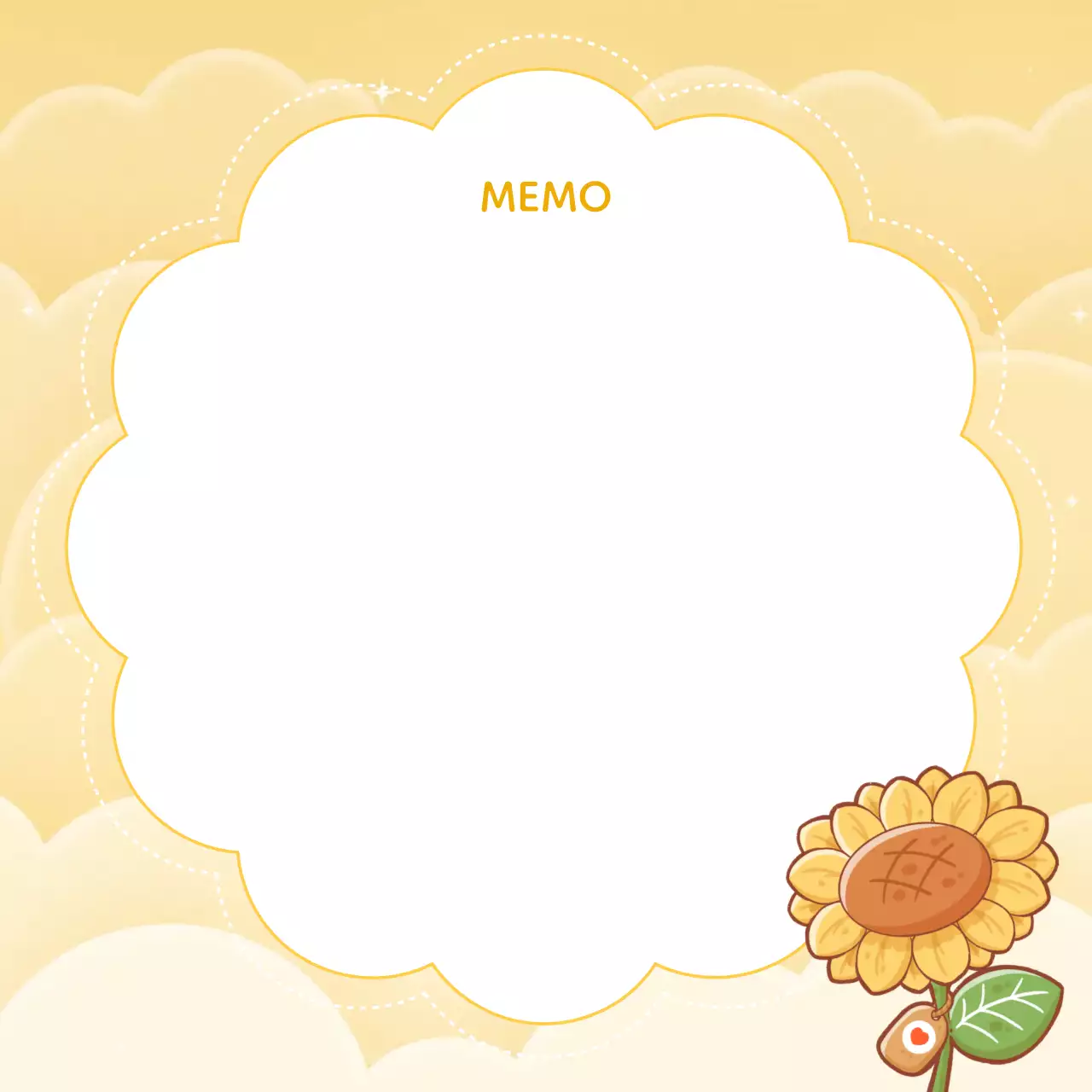 Tata Letak Desain Catatan Tempel Bunga Kuning