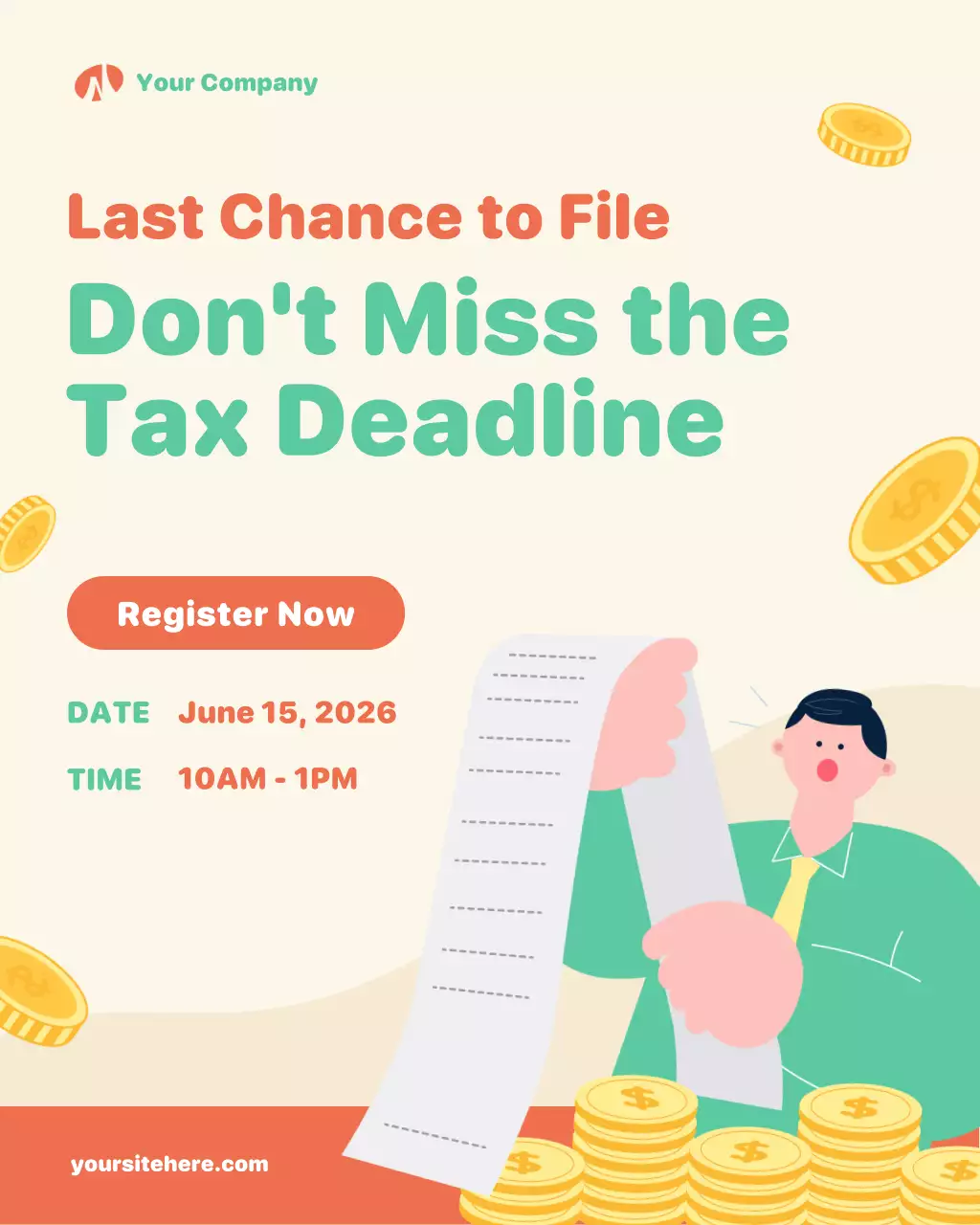 Beige Modern Tax Announcement Instagram Post