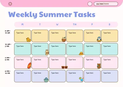 Pastel Cute Summer Planner Poster