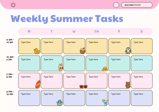 Pastel Cute Summer Planner Poster