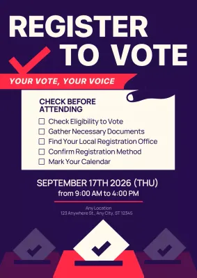Purple Bold Voting Announcement Poster