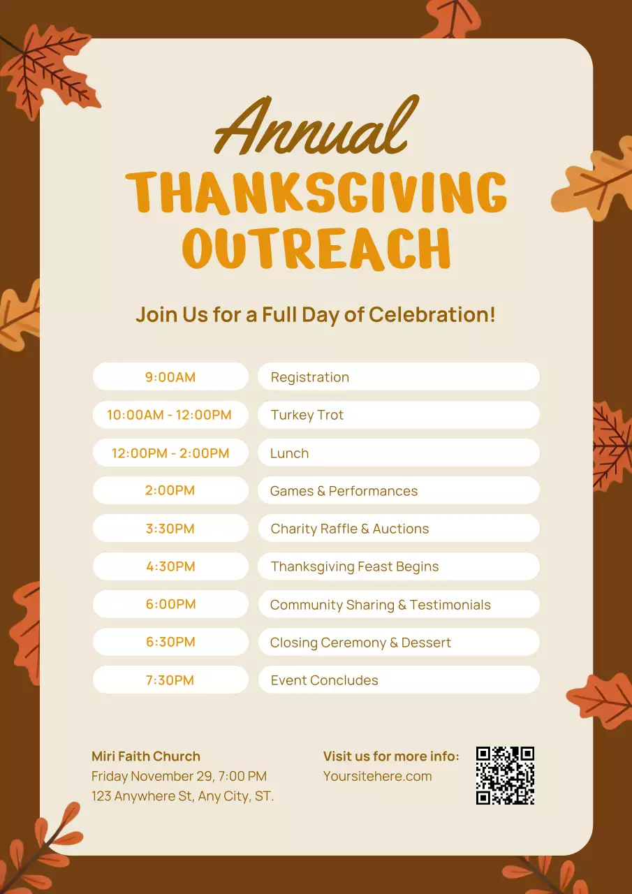 Brown Traditional Thanksgiving Event Poster