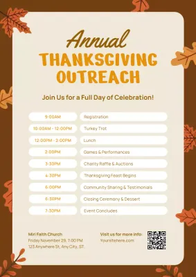 Brown Traditional Thanksgiving Event Poster
