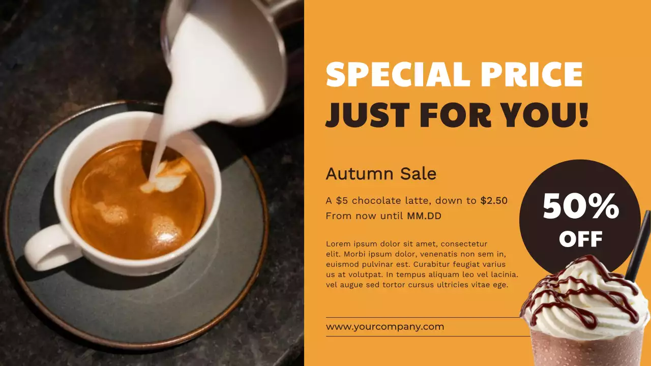 Orange Trendy Coffee Promotion Presentation