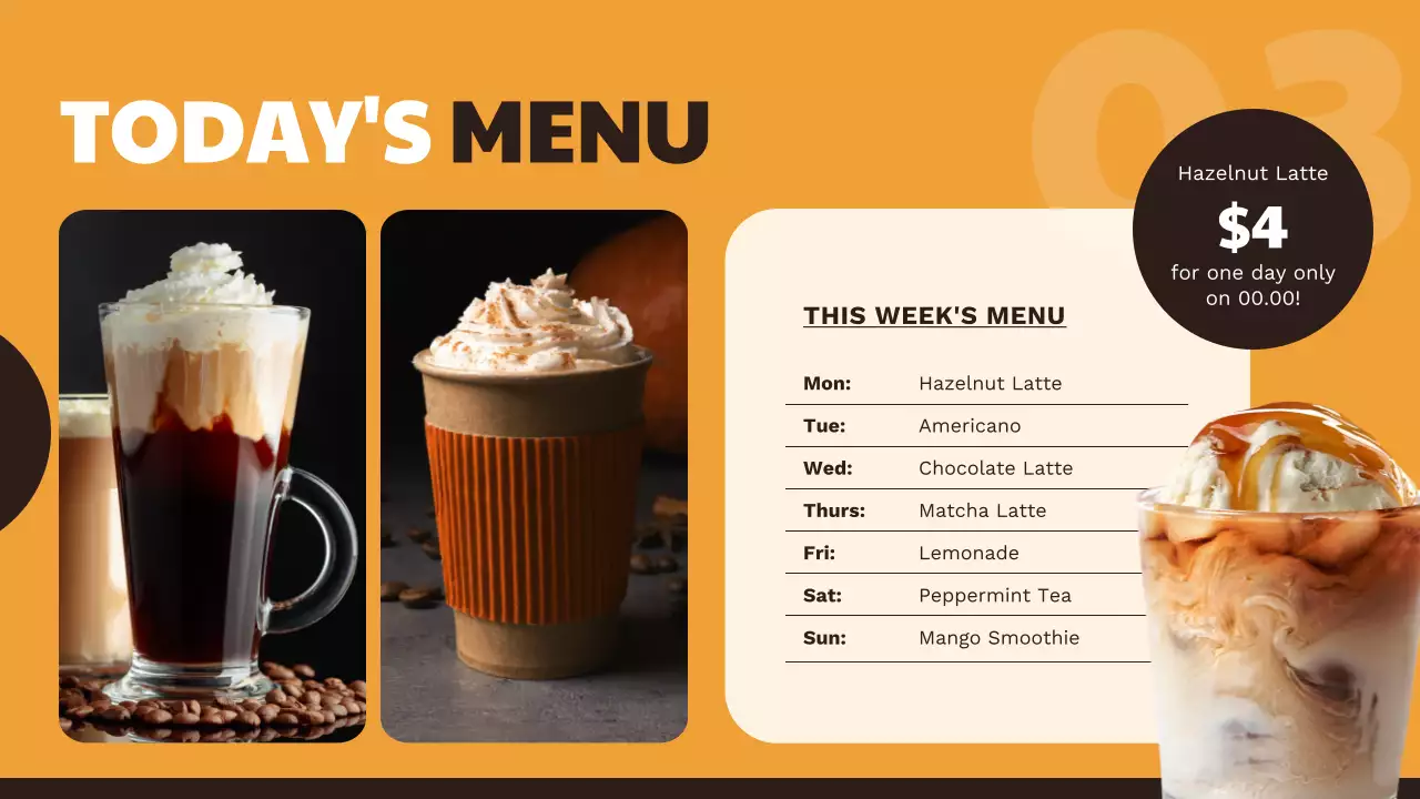 Orange Trendy Coffee Promotion Presentation