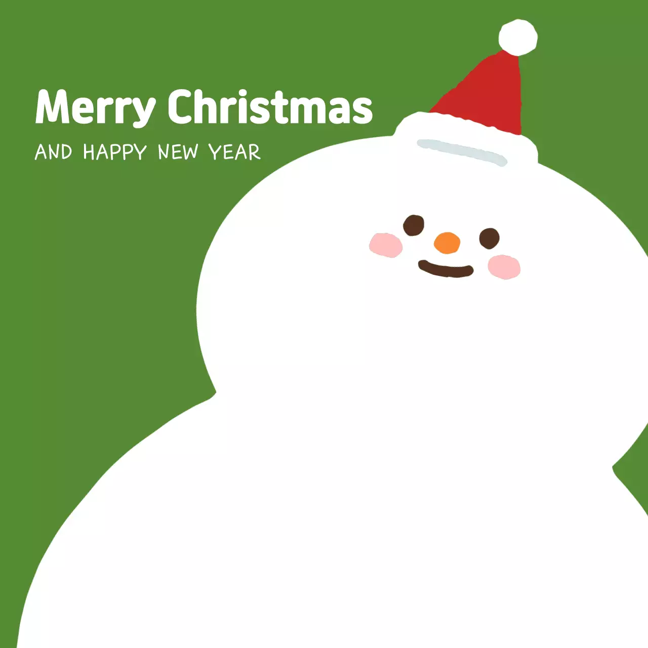 빨강 심플 크리스마스 카드