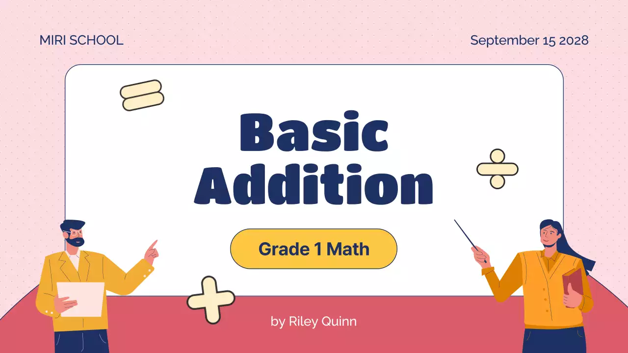 핑크 심플 수학 수업 프레젠테이션