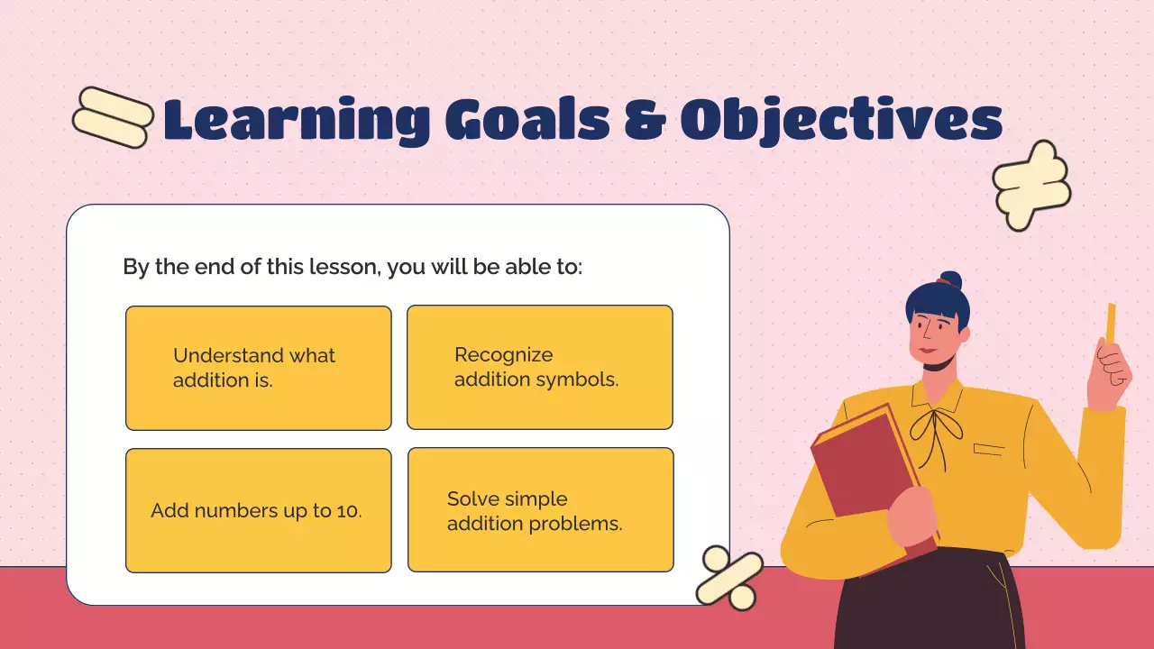 핑크 심플 수학 수업 프레젠테이션