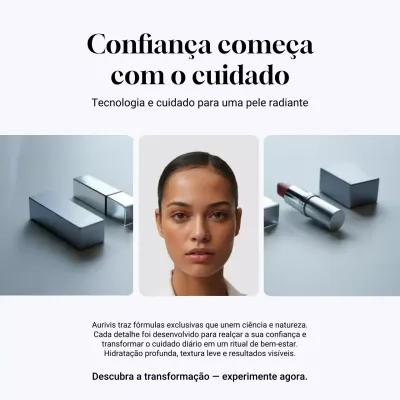 Postagem de promoção de cuidados com a pele modernos em mídia social