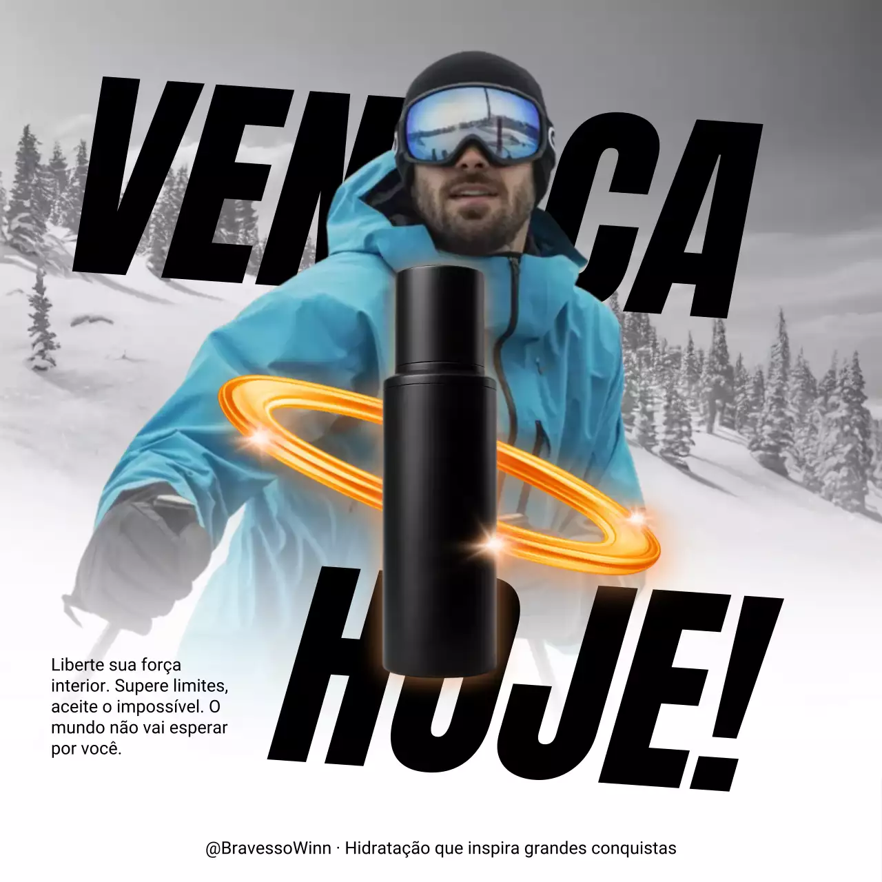 Publicação de mídia social sobre produtos modernos para cuidados com a pele em azul