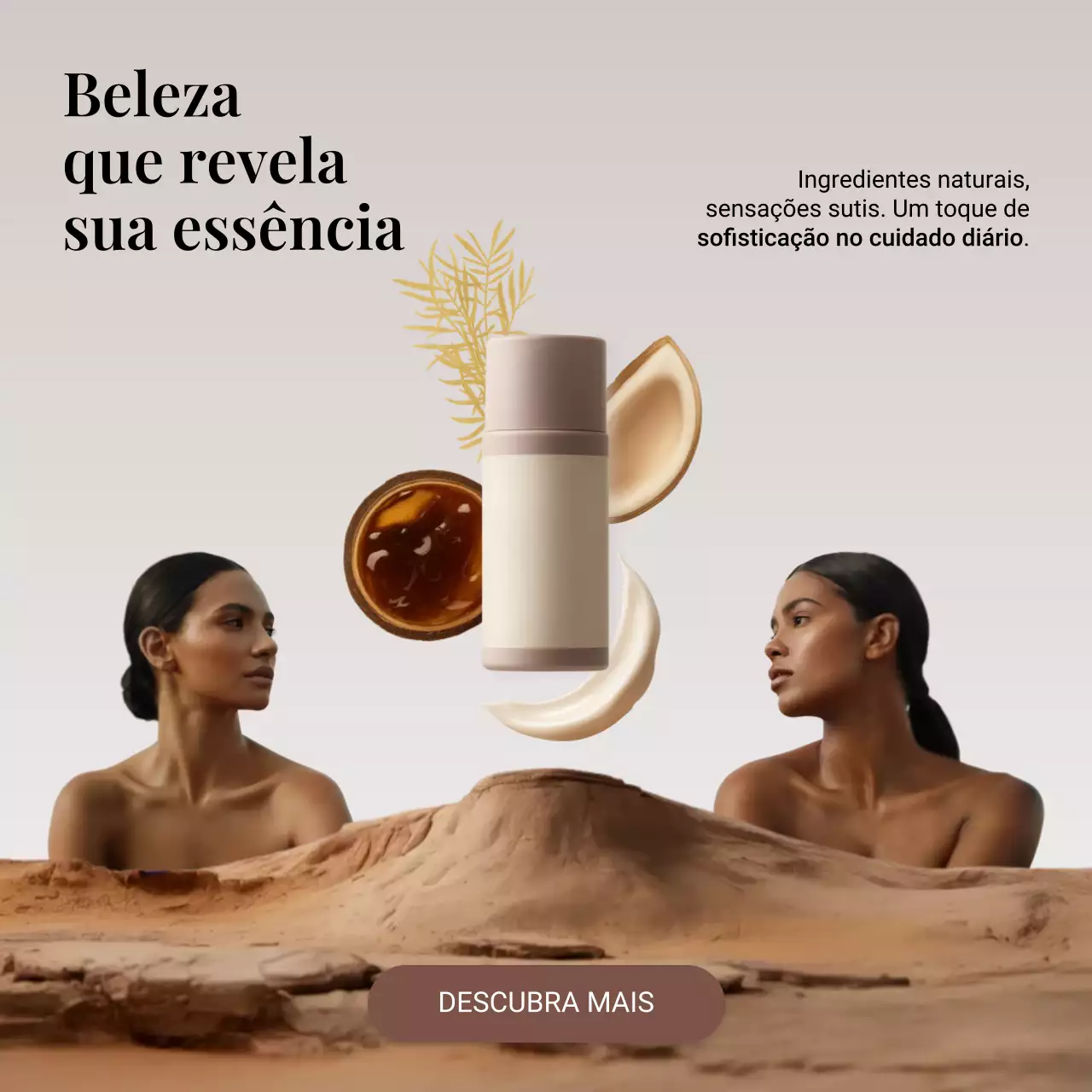 Publicação de promoção de cuidados com a pele modernos bege nas redes sociais