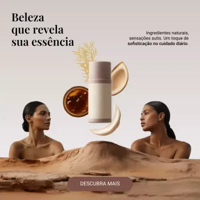 Publicação de promoção de cuidados com a pele modernos bege nas redes sociais