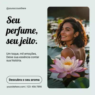 Publicação de anúncio de fragrância elegante de menta em mídia social