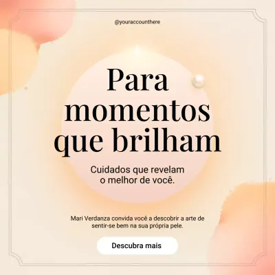 Postagem de mídia social de promoção de autocuidado elegante da Peach