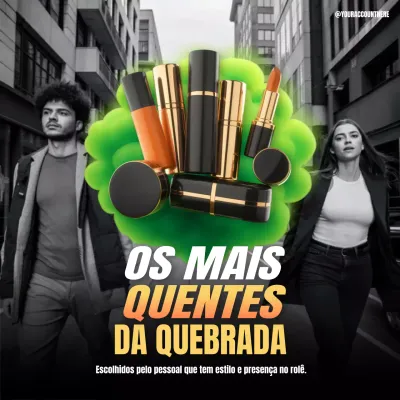 Postagem de promoção de maquiagem verde da moda nas redes sociais