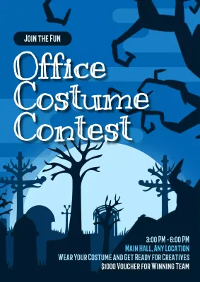 Blue Spooky Costume Event Poster