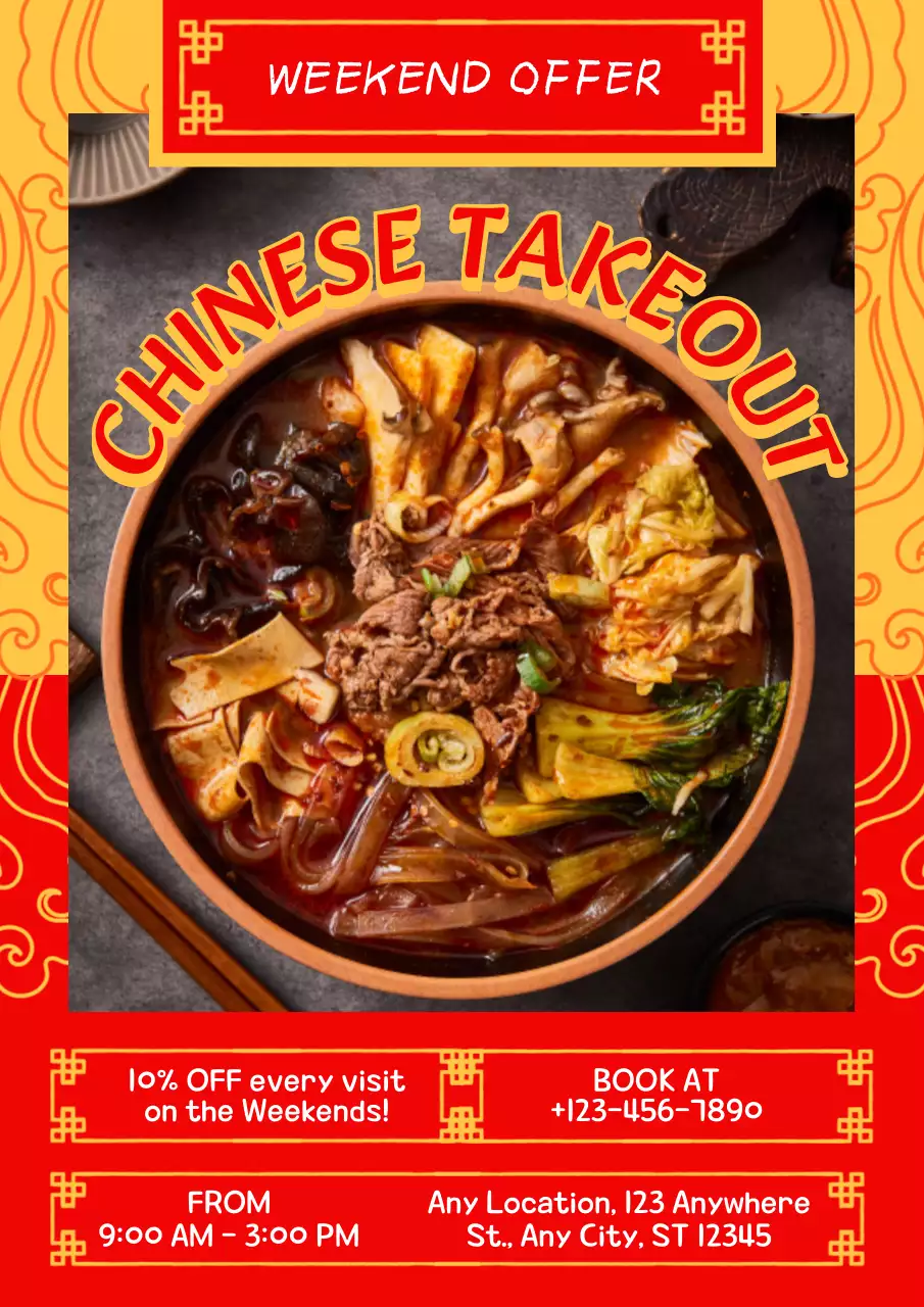 Red Traditional Chinese Food Promotion Poster