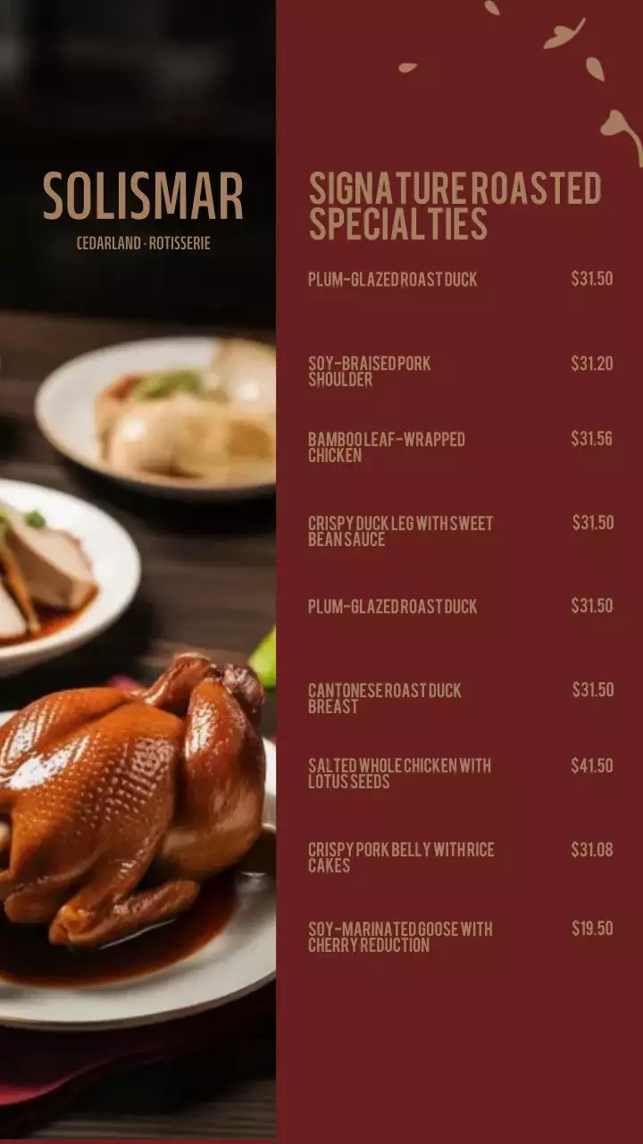 Brown Elegant Food Menu Instagram Story