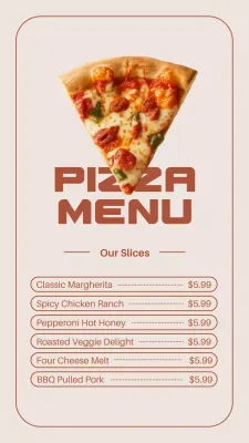Beige Modern Pizza Menu Instagram Post