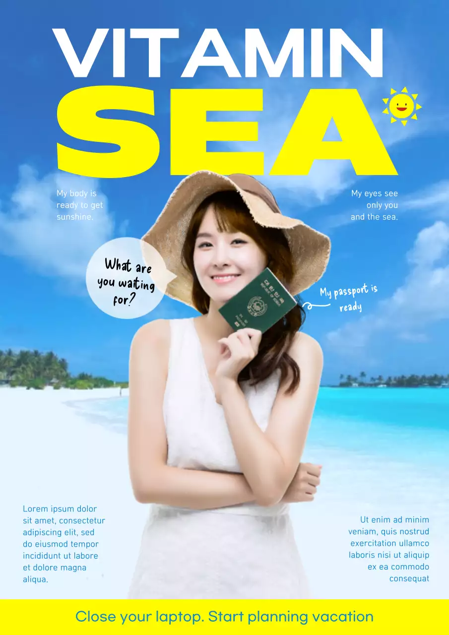 Blue modern vacation advertisement