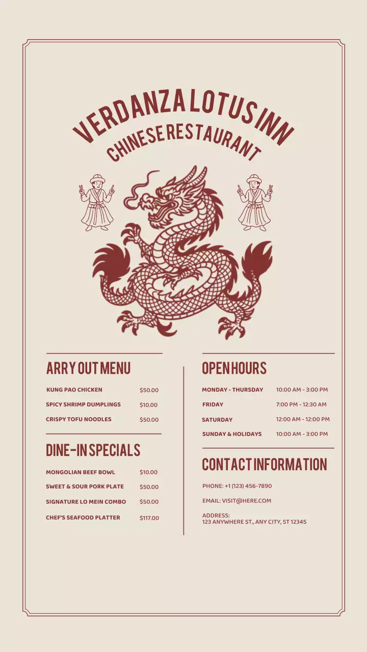 História do Instagram do cardápio do restaurante tradicional bege