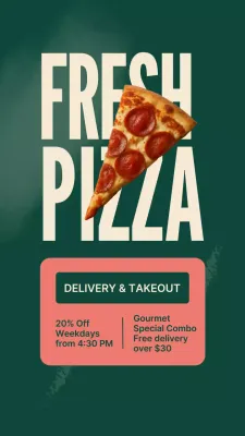 Green Modern Pizza promotion Instagram Post